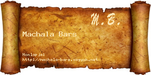 Machala Bars névjegykártya
